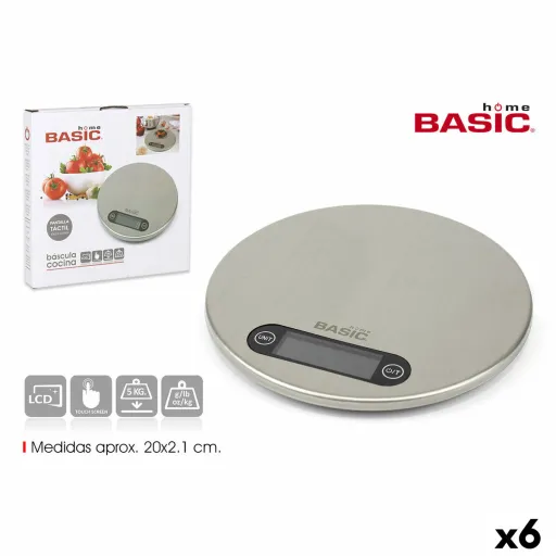 Balança de Cozinha Basic Home Prateado 20 x 2,1 cm (6 Unidades)