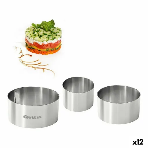 Moldes Quttin Aço Inoxidável Prateado 10 x 10 x 5 cm (12 Unidades) (3 pcs)