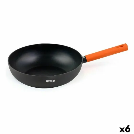 Frigideira Wok Quttin Gastro Preto Laranja 47 x 29 x 8 cm (6 Unidades)