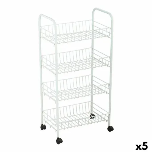 Carrinho de Vegetais Confortime Branco Metal 4 Prateleiras 36 x 26,5 x 86 cm (5 Unidades)