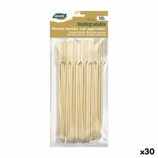 Palitos de Bambu Algon 24 cm Conjunto 100 Peças (30 Unidades)