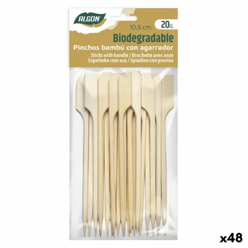 Palitos de Bambu Algon 10,5 cm Conjunto 20 Peças (48 Unidades)