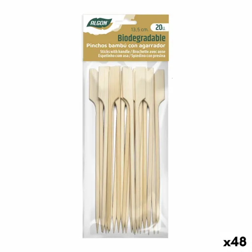 Palitos de Bambu Algon 13,5 cm Conjunto 20 Peças (48 Unidades)