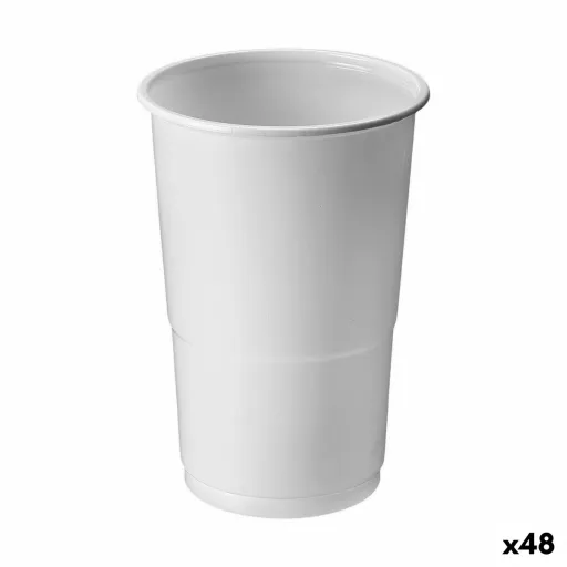 Conjunto de Copos Reutilizáveis Algon Branco 25 Peças 250 ml (48 Unidades)