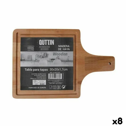 Tábua de Servir Quttin Com Punho 30 x 20 x 1,7 cm (8 Unidades)