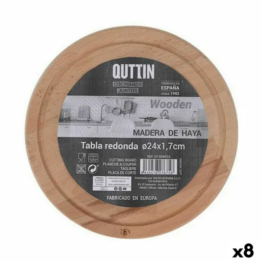 Tábua de Servir Quttin Redonda ø 24 x 1,7 cm (8 Unidades)