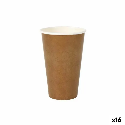 Conjunto de Copos Algon Descartáveis Papel Kraft 6 Peças 450 ml (16 Unidades)