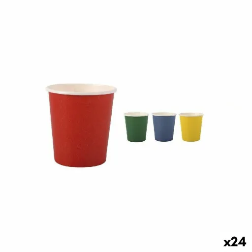 Conjunto de Copos Algon Descartáveis Cartão Multicolor 20 Peças 120 ml (24 Unidades)