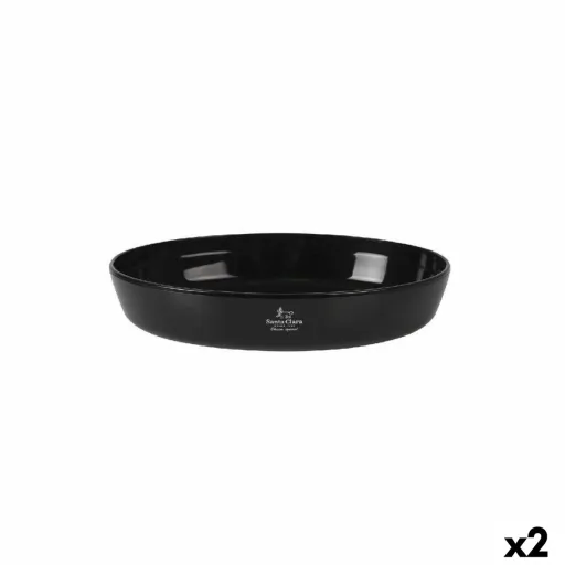 Travessa para o Forno Santa Clara Silicone Vidro de Borosilicato Oval 30 x 21 x 6,5 cm (2 Unidades)