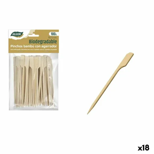 Conjunto de Espetos para Churrascos Algon Bambu 100 Peças 10,5 cm (18 Unidades)