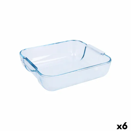 Recipiente de Cozinha Pyrex Classic Quadrado Transparente Vidro 25 x 22 x 6 cm (6 Unidades)