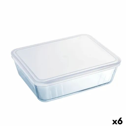 Lancheira Retangular com Tampa Pyrex Cook & Freeze 22,5 x 17,5 x 6,5 cm 1,5 L Transparente Silicone Vidro (6 Unidades)