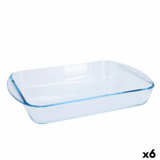 Travessa para o Forno Pyrex Classic Vidrio Transparente Vidro Retangular 35 x 23 x 6 cm (6 Unidades)