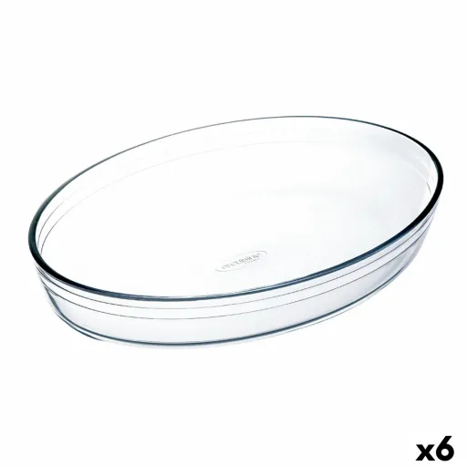 Travessa para o Forno Ô Cuisine Ocuisine Vidrio Transparente Vidro Ovalada 35 x 25 x 7 cm (6 Unidades)