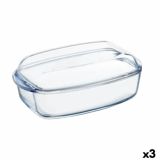 Recipiente de Cozinha Pyrex Classic Com Tampa 4,5 L 38 x 22 x 11 cm Transparente Vidro (3 Unidades)