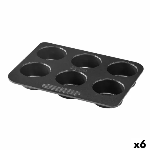 Forma para Tarteletes Pyrex Magic Preto 24 x 18 x 3 cm (6 Unidades)