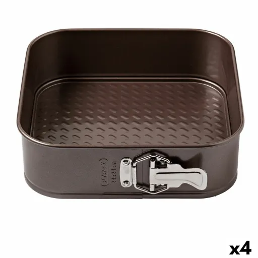 Molde Desmontável Pyrex Asimetria Quadrado Preto Metal (4 Unidades)