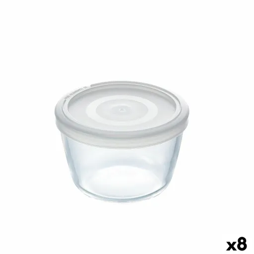 Lancheira Redonda com Tampa Pyrex Cook&Freeze 600 ml 12 x 12 x 9 cm Transparente Vidro Silicone (8 Unidades)