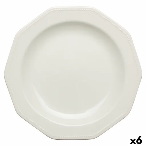 Prato de Jantar Churchill Artic White Branco Cerâmica Servies Ø 27 cm (6 Unidades)