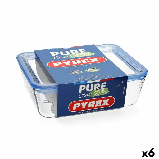 Lancheira Hermética Pyrex Pure Glass Transparente Vidro (800 ml) (6 Unidades)