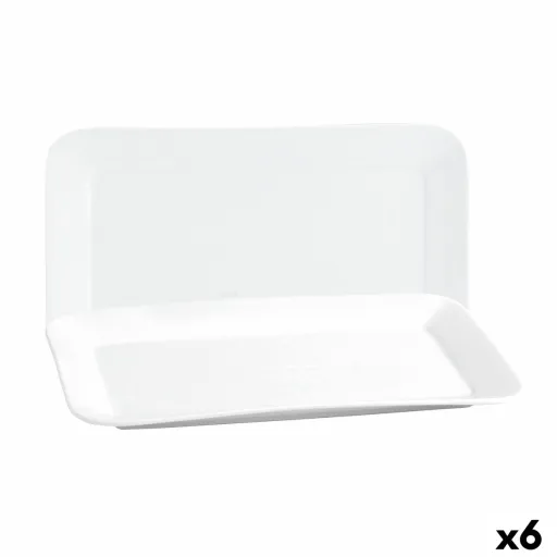 Recipiente de Cozinha Quid Basic Retangular Cerâmica Branco (25,9 x 15 cm) (6 Unidades)