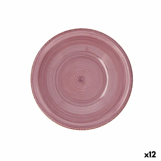 Prato Fundo Quid Vita Peoni Cerâmica Cor de Rosa Ø 21,5 cm (12 Unidades)