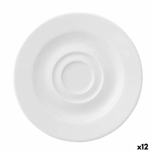 Prato Ariane Prime Espresso Cerâmica Branco 13 cm (12 Unidades)