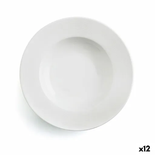 Prato Fundo Ariane Orba Cerâmica Branco 23 cm (12 Unidades)