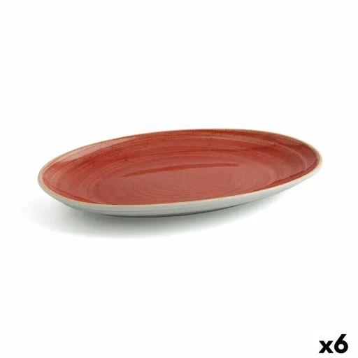 Recipiente de Cozinha Ariane Terra Oval Cerâmica Vermelho (Ø 32 cm) (6 Unidades)