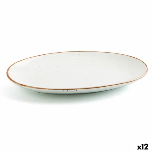 Recipiente de Cozinha Ariane Terra Oval Cerâmica Bege (Ø 26 cm) (12 Unidades)