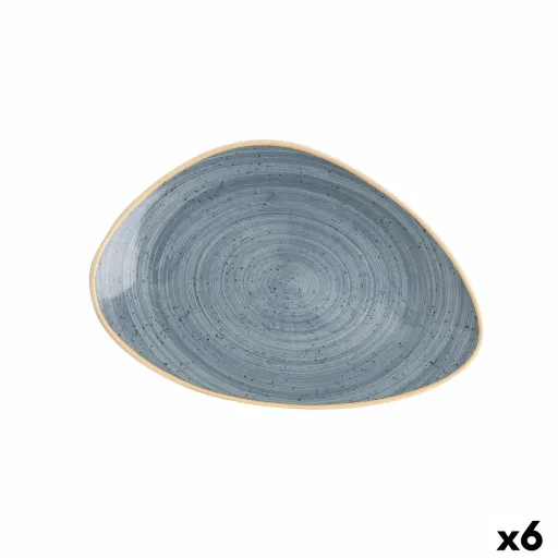 Prato de Jantar Ariane Terra Triangular Azul Cerâmica Ø 29 cm (6 Unidades)