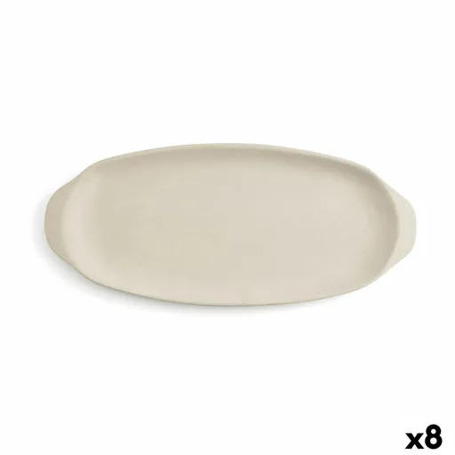 Bandeja de Aperitivos Quid Mineral Gres Bege Cerâmica 13 x 30,5 cm (8 Unidades)