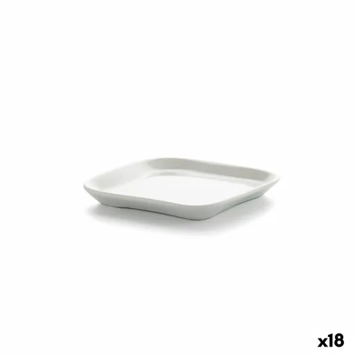 Bandeja de Aperitivos Ariane Alaska Branco Cerâmica Quadrado 11,4 x 11,4 cm (18 Unidades)