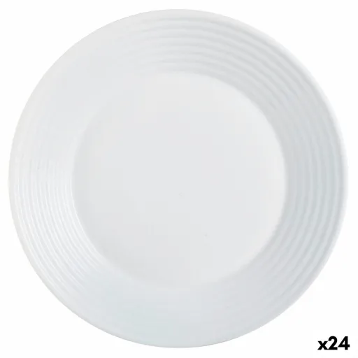 Prato Fundo Luminarc Harena Branco Vidro (Ø 23,5 cm) (24 Unidades)