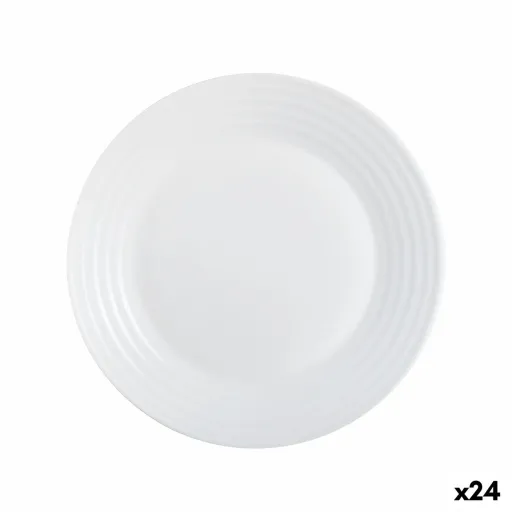 Prato de Sobremesa Luminarc Harena Branco Vidro (19 cm) (24 Unidades)