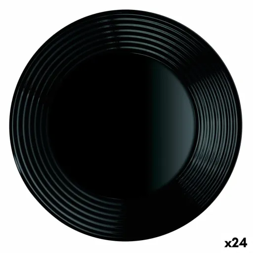 Prato Fundo Luminarc Harena Preto Vidro (Ø 23,5 cm) (24 Unidades)