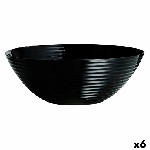 Saladeira Luminarc Harena Preto Vidro (Ø 27 cm) (6 Unidades)