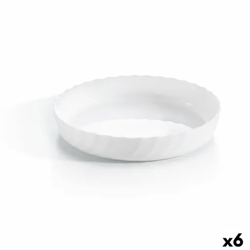 Recipiente de Cozinha Luminarc Trianon Oval Branco Vidro (Ø 26 cm) (6 Unidades)