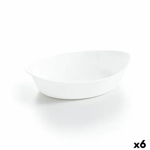 Recipiente de Cozinha Luminarc Smart Cuisine Oval Branco Vidro 25 x 15 cm (6 Unidades)