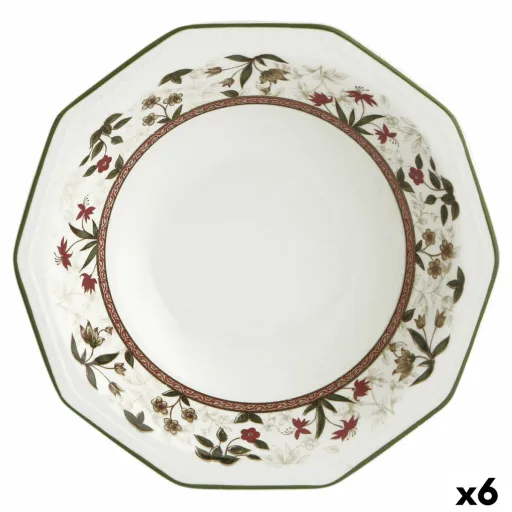 Prato Fundo Queen´s By Churchill Assam Floral Cerâmica Servies Ø 20,5 cm (6 Unidades)