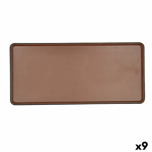 Bandeja de Aperitivos Bidasoa Gio Castanho Plástico 31,5 x 14,5 cm (9 Unidades)