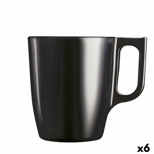 Caneca Luminarc Flashy Preto 250 ml Vidro (6 Unidades)