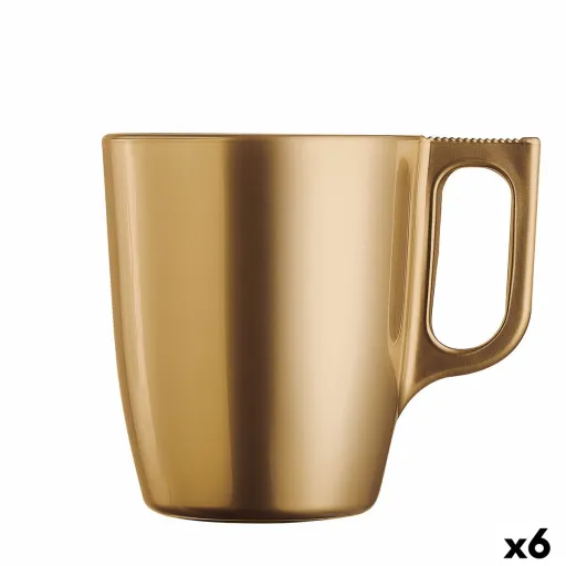 Caneca Luminarc Flashy Dourado Vidro 250 ml (6 Unidades)