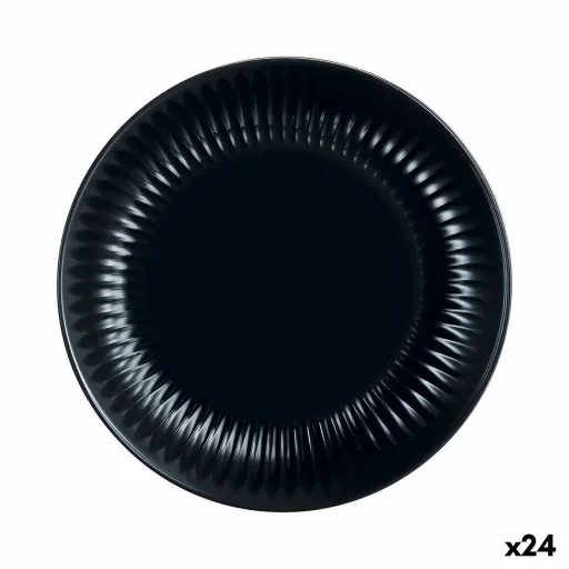 Prato de Sobremesa Luminarc Cottage Preto Vidro 19 cm (24 Unidades)