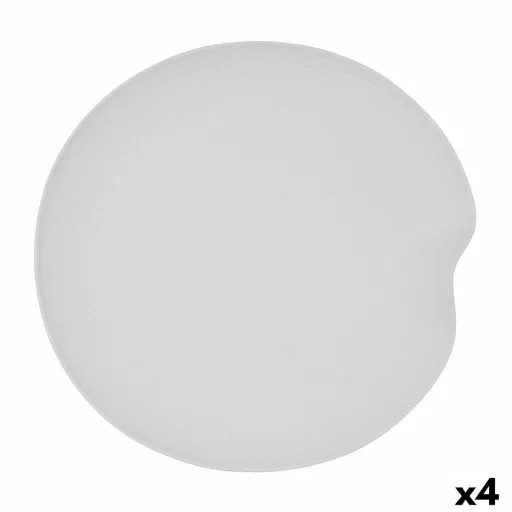 Bandeja de Aperitivos Bidasoa Fosil Branco Cerâmica Alumina 31,4 x 31,2 x 4 cm (4 Unidades)