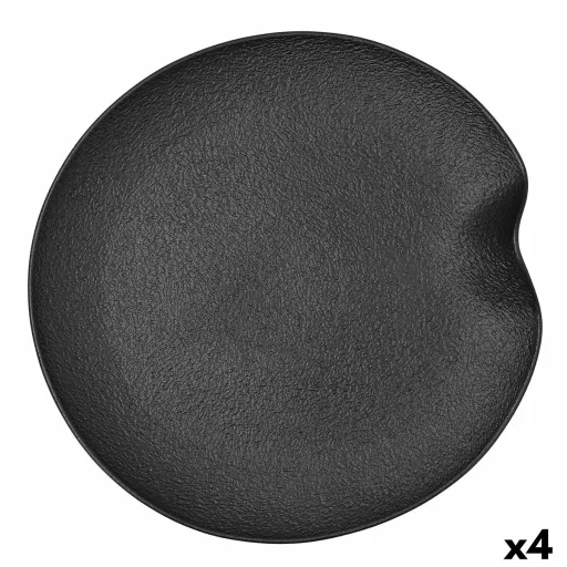 Bandeja de Aperitivos Bidasoa Fosil Preto Cerâmica Alumina 31,4 x 31,2 x 4 cm (4 Unidades)