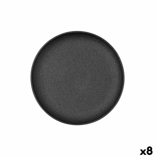 Prato de Jantar Bidasoa Fosil Preto Cerâmica 21,3 x 21,2 x 2,2 cm (8 Unidades)