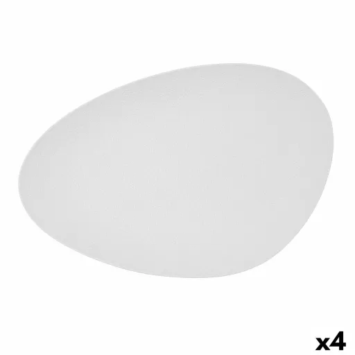 Bandeja de Aperitivos Bidasoa Fosil Branco Cerâmica Alumina Ovalada 39,1 x 26,3 x 3,4 cm (4 Unidades)