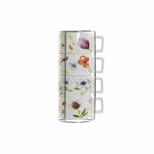 Conjunto de Chávenas de Café DKD Home Decor Multicolor Metal Dolomite 260 ml (4 Peças)