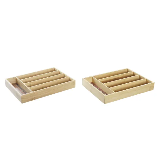 Organizador de Talheres DKD Home Decor Bambu Colonial Africano 25,5 x 35,5 x 5 cm (2 Unidades)